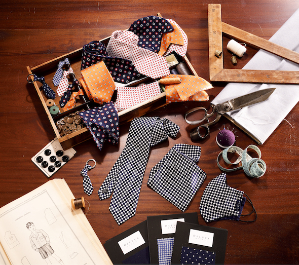 DeLuca Napoli presenta il Gentleman Set, il coordinato sartoriale con cravatta e mascherina